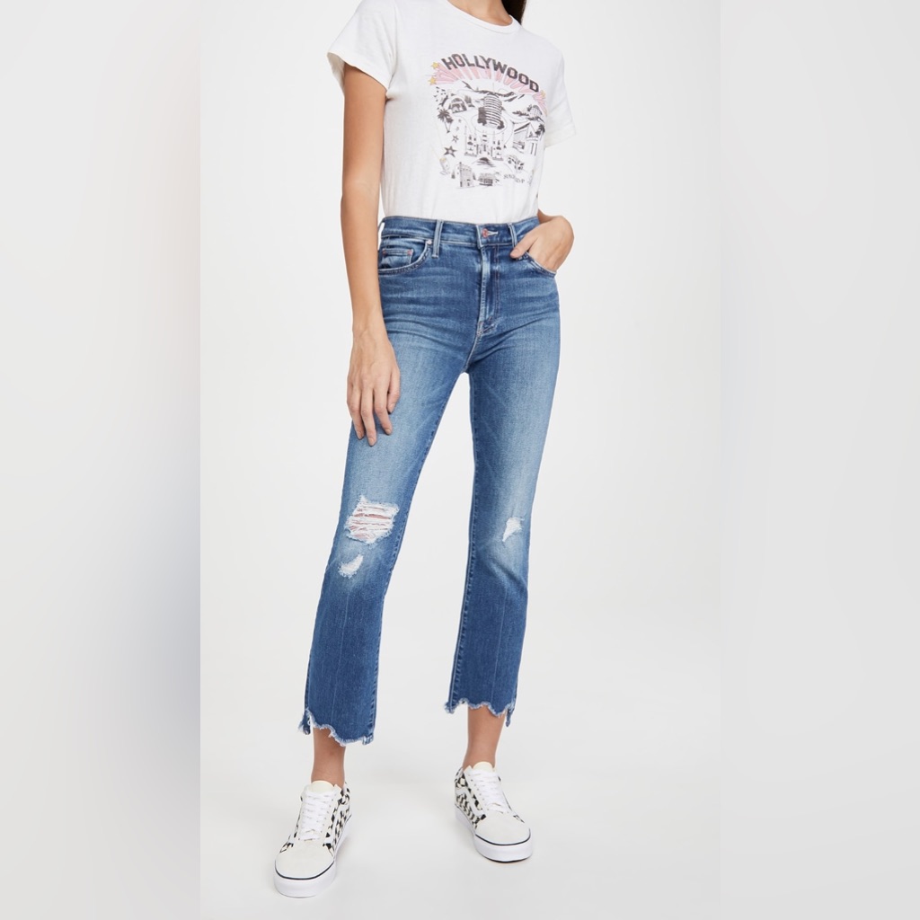 Mother The Insider Crop Step Chew Jeans In Dancing On Coals Size 25